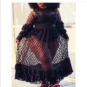 Black Sheer Polka Dot Dress